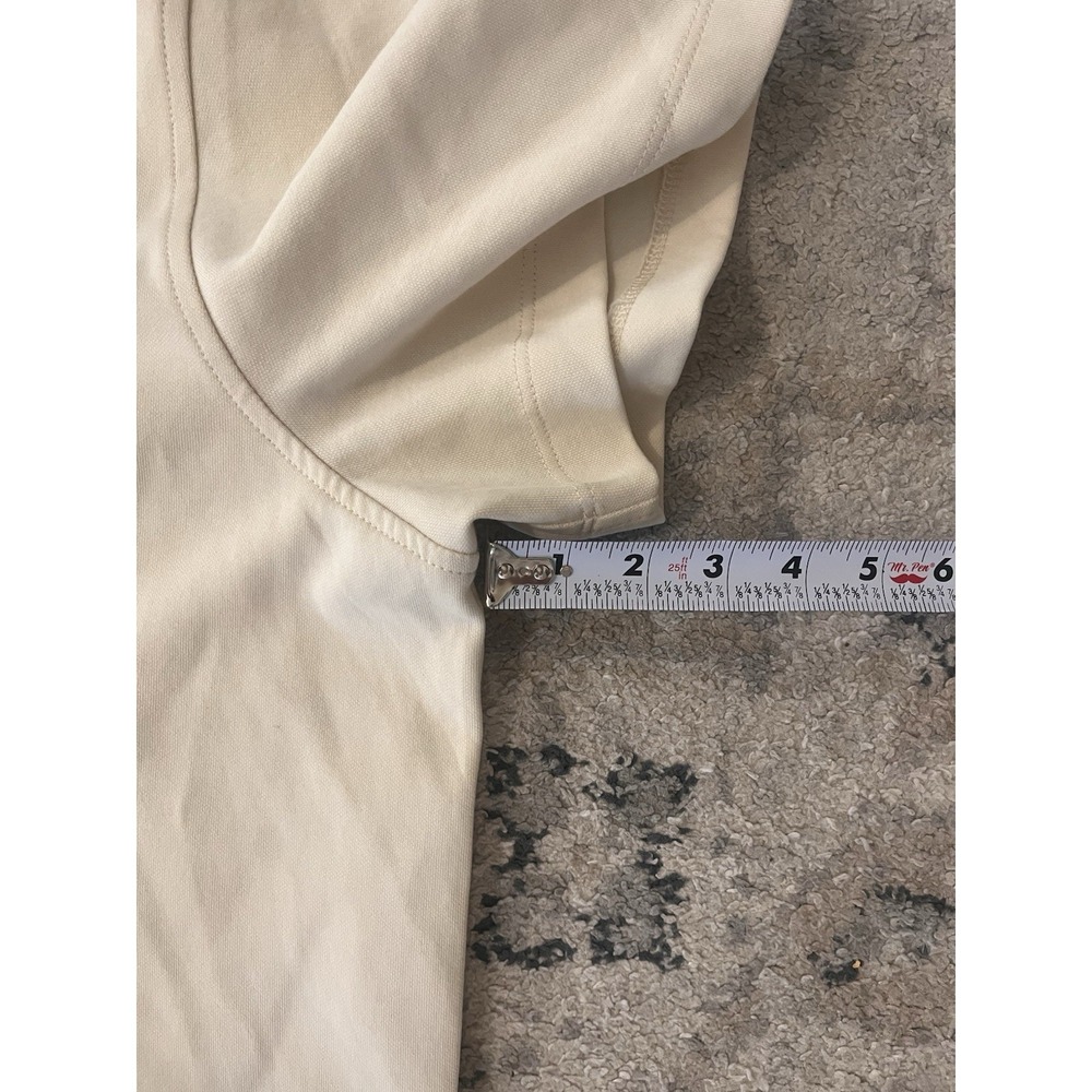 NWT OAK + FORT Capsule Athleisure Minimalist 1/4 Zip Polo Men XL Birch Beige - Picture 7 of 7